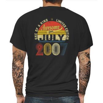 15Th Birthday Decorations July 2007 Boy Girl 15 Years Old Mens Back Print T-shirt | Favorety