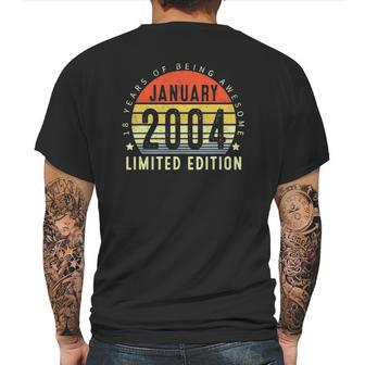 18 Years Old 18Th Birthday Gifts Vintage January 2004 Ver2 Mens Back Print T-shirt | Favorety AU