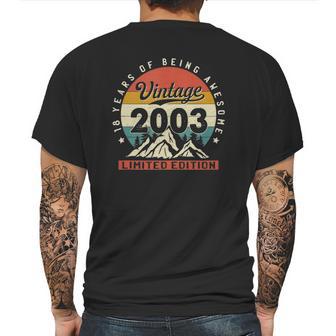 18 Years Old 18Th Birthday Vintage Made In 2003 Limited Mens Back Print T-shirt | Favorety DE