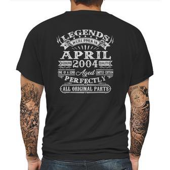 18 Years Old Gifts Legends Born In April 2004 18Th Birthday Mens Back Print T-shirt | Favorety