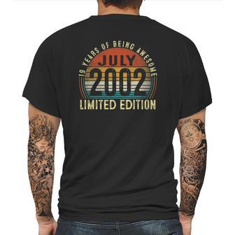 19 Years Old Vintage July 2002 Limited Edition 19Th Birthday Mens Back Print T-shirt | Favorety CA