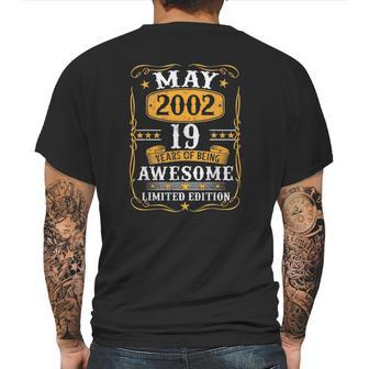 19 Years Old Gifts Vintage May 2002 19Th Birthday Gift Mens Back Print T-shirt | Favorety CA