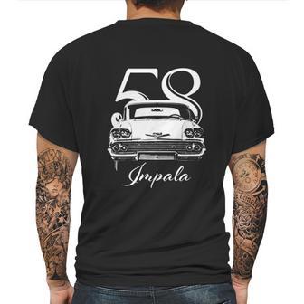 1958 Impala Grill View With Year And Model Mens Back Print T-shirt | Favorety