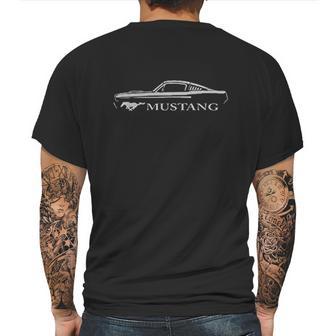 1965 1966 Ford Mustang Fastback Classic Color Outline Design Mens Back Print T-shirt | Favorety DE