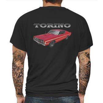 1969 Ford Torino Gt Red Mens Back Print T-shirt | Favorety