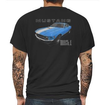 1970 Ford Mach1 Blue Mens Back Print T-shirt | Favorety UK