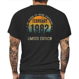 1982 Birthday Gifts For Men February 40 Years Old 40Th Bday Mens Back Print T-shirt | Favorety DE