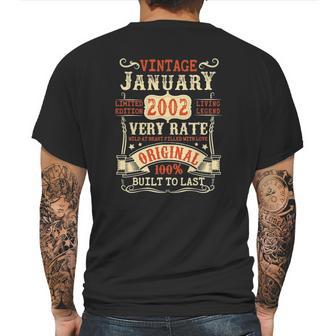 20 Years Old 20Th Birthday Gifts Vintage January 2002 Ver2 Mens Back Print T-shirt | Favorety UK