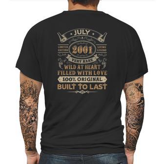 20Th Birthday Gifts 20 Years Old Retro Born In July 2001 Ver2 Mens Back Print T-shirt | Favorety UK