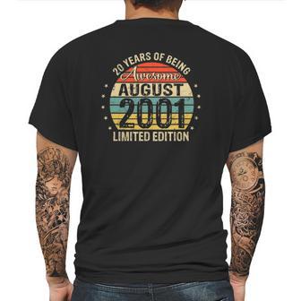 20Th Birthday Gift 20 Years Old Awesome Since August 2001 Ver2 Mens Back Print T-shirt | Favorety UK