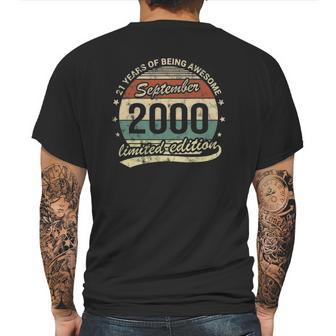 21St Birthday September 2000 21 Years Old Being Awesome Mens Back Print T-shirt | Favorety DE