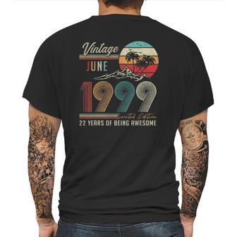 22 Years Old 22Nd Birthday Decoration Vintage June 1999 Ver2 Mens Back Print T-shirt | Favorety CA