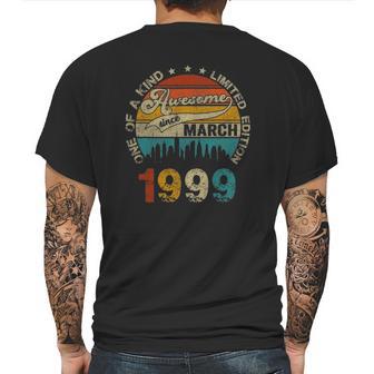 22 Years Old Birthday Gifts Awesome Since March 1999 Ver2 Mens Back Print T-shirt | Favorety