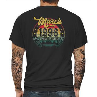 25Th Birthday Gifts 25 Years Old Retro Born In March 1996 Ver2 Mens Back Print T-shirt | Favorety