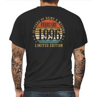 26 Years Old Gift February 1996 Limited Edition Mens Back Print T-shirt | Favorety DE