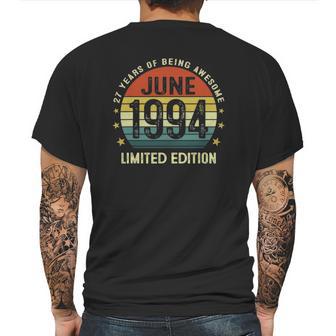 27 Years Old Vintage June 1994 Limited Edition 27Th Birthday Mens Back Print T-shirt | Favorety