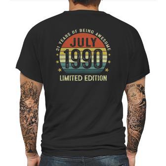 31 Years Old Vintage July 1990 Limited Edition 31St Birthday Mens Back Print T-shirt | Favorety