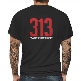 313 Made In Detroit Downtown Motown Motor City Mens Back Print T-shirt | Favorety