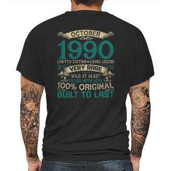 31St Birthday October 1990 Limited Edition Gift 31 Years Old Mens Back Print T-shirt | Favorety