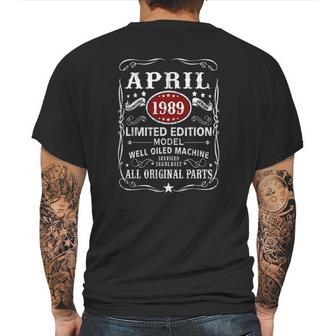 32 Years Old 32Nd Birthday Decoration April 1989 Ver2 Mens Back Print T-shirt | Favorety