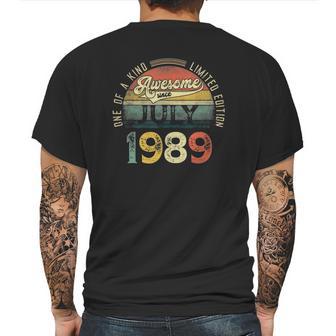 32 Years Old Birthday Gifts Awesome Since July 1989 Ver2 Mens Back Print T-shirt | Favorety DE