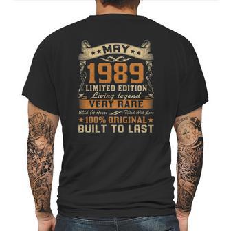 32Nd Birthday Gift 32 Years Old Retro Vintage May 1989 Ver2 Mens Back Print T-shirt | Favorety DE