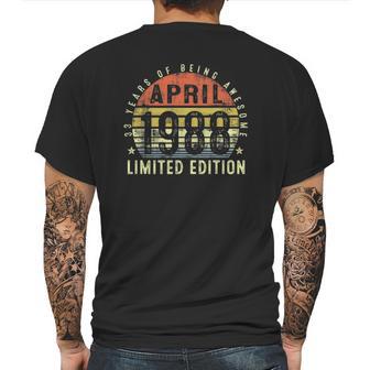 33 Years Old 33Rd Birthday Decoration April 1988 Ver2 Mens Back Print T-shirt | Favorety