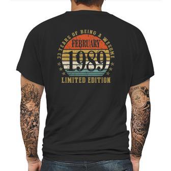 33 Years Old Gift February 1989 Limited Edition Mens Back Print T-shirt | Favorety CA