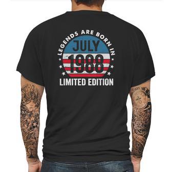 33 Years Old Legends Are Born In July 1988 Vintage July 1988 Ver2 Mens Back Print T-shirt | Favorety CA