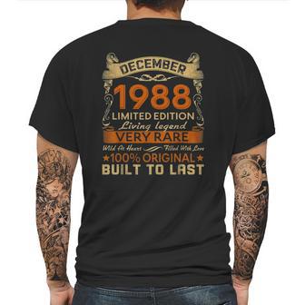 33Rd Birthday Gift 33 Years Old Retro Vintage December 1988 Ver2 Mens Back Print T-shirt | Favorety AU