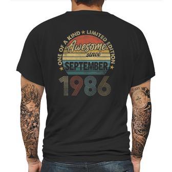 35 Years Old 35Th Birthday Men Awesome Since September 1986 Ver2 Mens Back Print T-shirt | Favorety CA