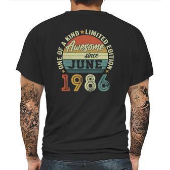 35 Years Old Birthday Awesome Since June 1986 35Th Birthday Mens Back Print T-shirt | Favorety UK