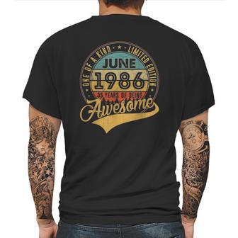 35Th Birthday Gifts 35 Years Old Retro Born In June 1986 Ver2 Mens Back Print T-shirt | Favorety UK