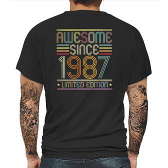 35Th Birthday Vintage Tee 35 Years Old Awesome Since 1987 Ver2 Mens Back Print T-shirt | Favorety UK