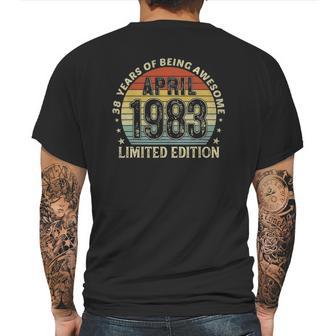 38 Years Old Vintage April 1983 Limited Edition 38Th Birthday Mens Back Print T-shirt | Favorety CA