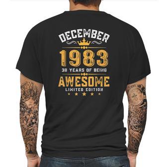 38Th Birthday Gift 38 Years Old Awesome Since December 1983 Ver2 Mens Back Print T-shirt | Favorety