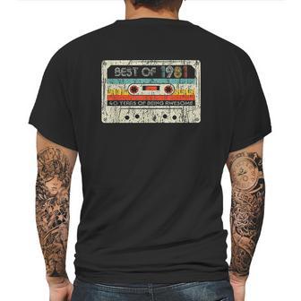 40Th Birthday Gifts Vintage Best Of 1981 Retro Cassette Tape Mens Back Print T-shirt | Favorety AU