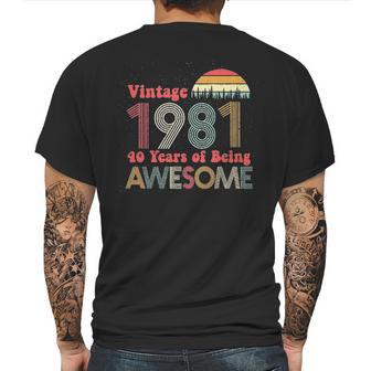 40Th Birthday Gifts Vintage Years Of Being Awesome Mens Back Print T-shirt | Favorety CA