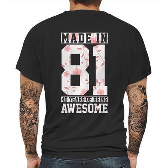 41St Birthday Gift 41 Years Vintage Awesome Since 1981 Mens Back Print T-shirt | Favorety UK