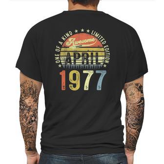 44 Years Old Birthday Awesome Since April 1977 44Th Bday Mens Back Print T-shirt | Favorety AU