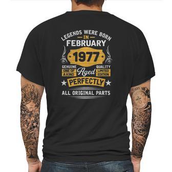 45 Years Old Legends February 1977 Vintage 45Th Birthday Mens Back Print T-shirt | Favorety