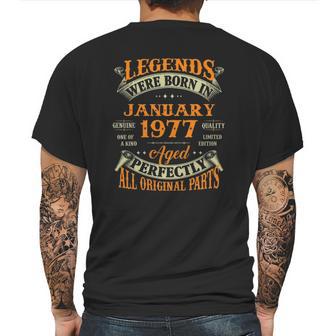 45Th Birthday Gift Legends Born In January 1977 45 Years Old Mens Back Print T-shirt | Favorety