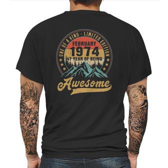 47Th Birthday Gift 47 Years Old Retro Vintage February 1974 Ver2 Mens Back Print T-shirt | Favorety UK