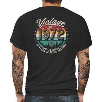 49 Years Old Vintage July 1972 Happy 49Th Birthday Mens Back Print T-shirt | Favorety