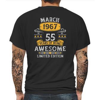 55Th Birthday Gift 55 Years Old Awesome Since March 1967 Ver2 Mens Back Print T-shirt | Favorety AU