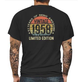 63 Years Old Vintage Limited Edition 1958 63Th Birthday Mens Back Print T-shirt | Favorety CA