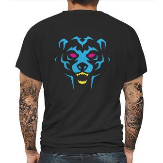 80S Blue Bear Logo Cmyk Mens Back Print T-shirt | Favorety