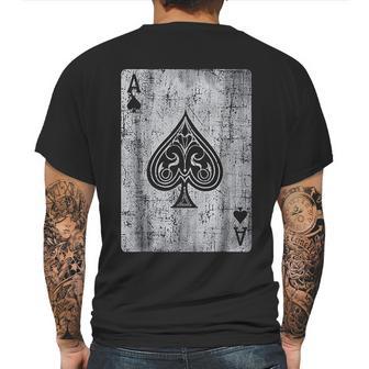 Ace Of Spades Card Gambling Poker Vintage Graphic Mens Back Print T-shirt | Favorety