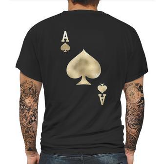 Ace Of Spades Playing Card Halloween Costume Mens Back Print T-shirt | Favorety