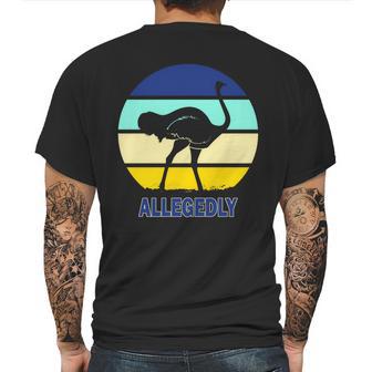 Allegedly Ostrich Retro Logo Mens Back Print T-shirt | Favorety